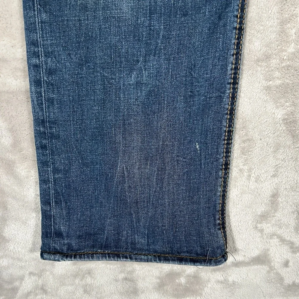 BKE Nolan Jeans Men 32Lx30 Blue Denim Distressed Straight Leg Cowboy Comfort EUC